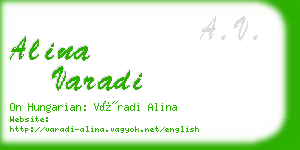 alina varadi business card